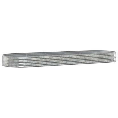 vidaXL Garden Raised Bed Galvanised Steel 450x140x36 cm Silver