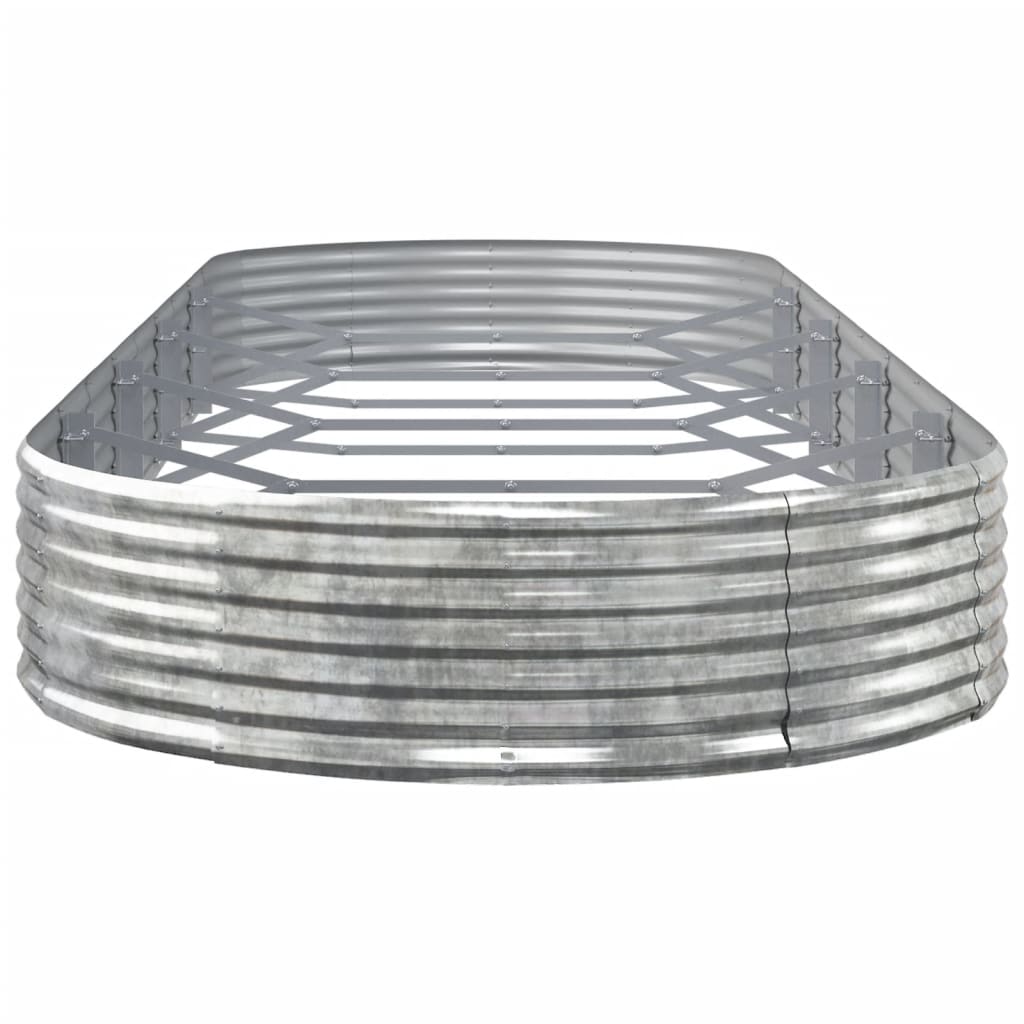 vidaXL Garden Raised Bed Galvanised Steel 450x140x36 cm Silver
