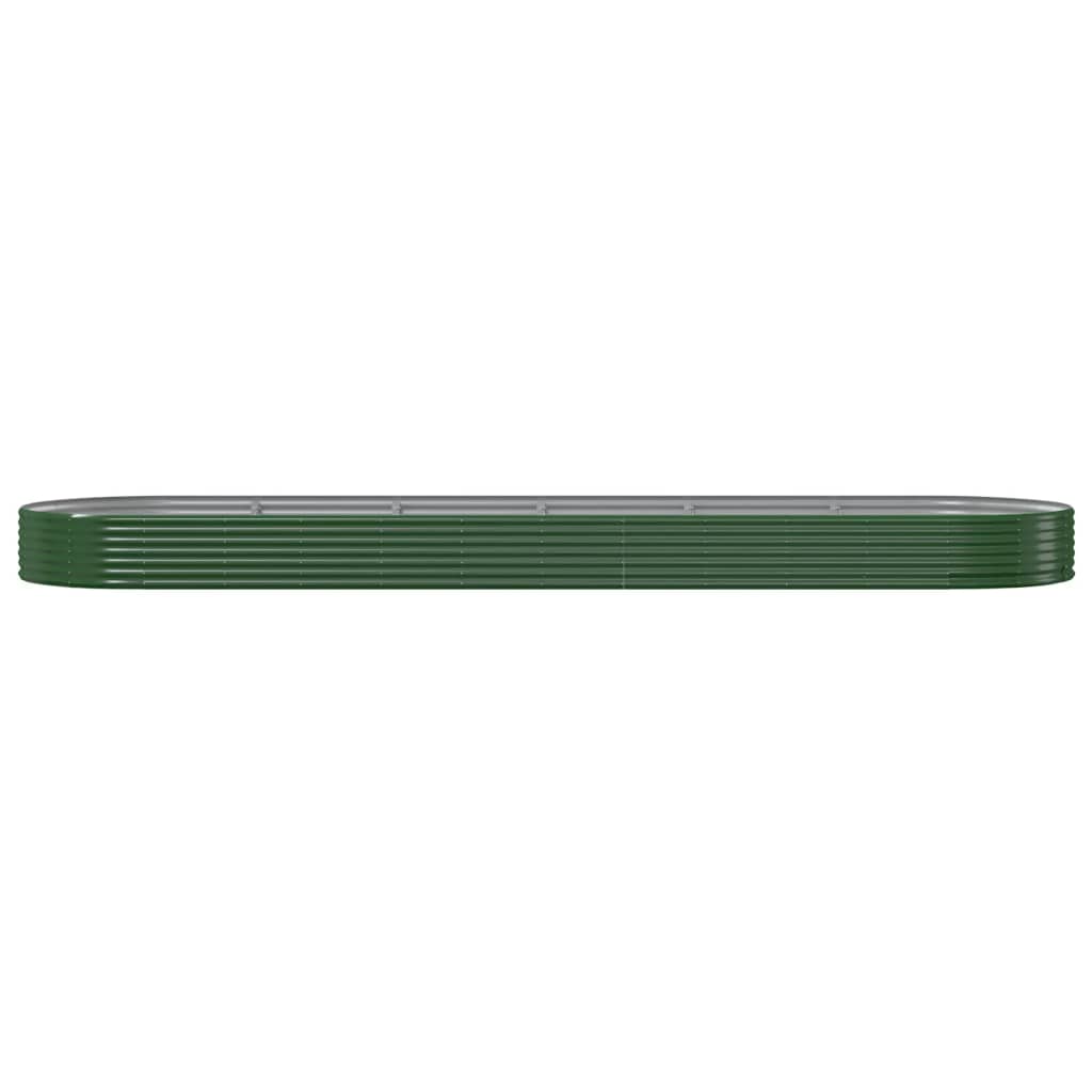 vidaXL Garden Raised Bed Galvanised Steel 523x140x36 cm Green