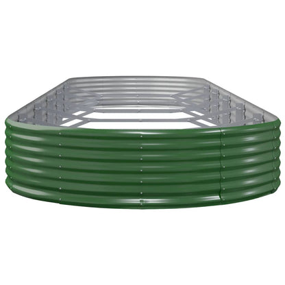 vidaXL Garden Raised Bed Galvanised Steel 523x140x36 cm Green