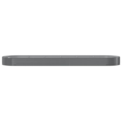 vidaXL Garden Raised Bed | Grey | Powder-coated steel | Large | Durable