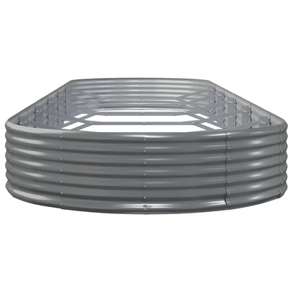 vidaXL Garden Raised Bed | Grey | Powder-coated steel | Large | Durable
