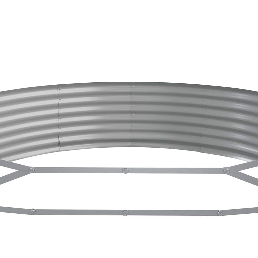 vidaXL Garden Raised Bed | Grey | Powder-coated steel | Large | Durable