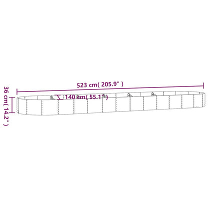 vidaXL Garden Raised Bed | Grey | Powder-coated steel | Large | Durable