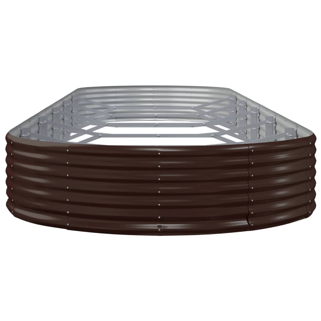 vidaXL Garden Raised Bed Galvanised Steel 523x140x36 cm Brown