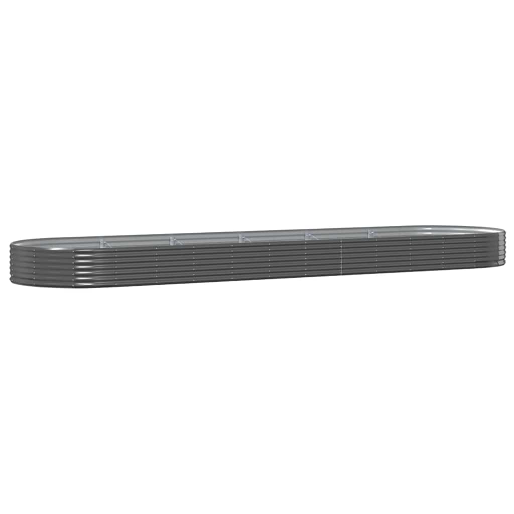 vidaXL Garden Raised Bed Galvanised Steel 523x140x36 cm Anthracite