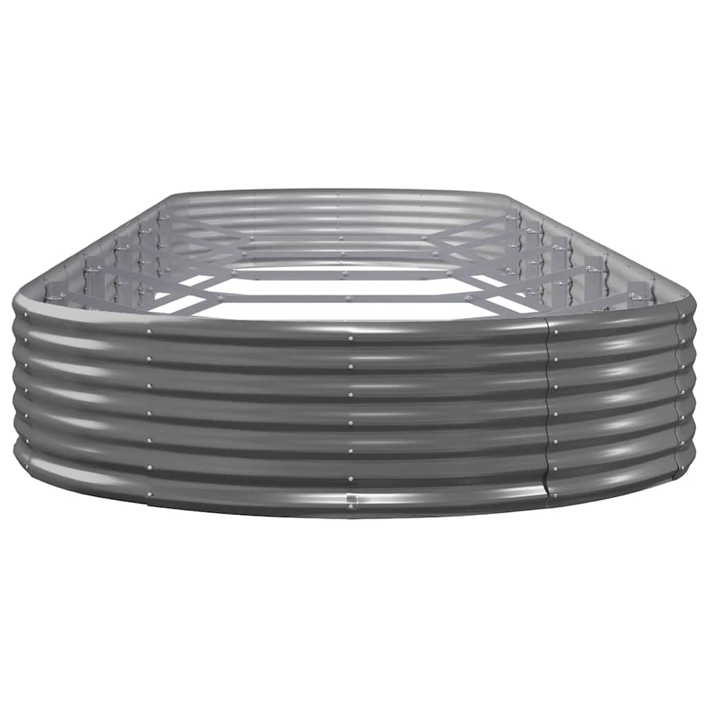 vidaXL Garden Raised Bed Galvanised Steel 523x140x36 cm Anthracite