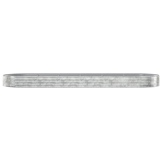 vidaXL Garden Raised Bed Galvanised Steel 523x140x36 cm Silver