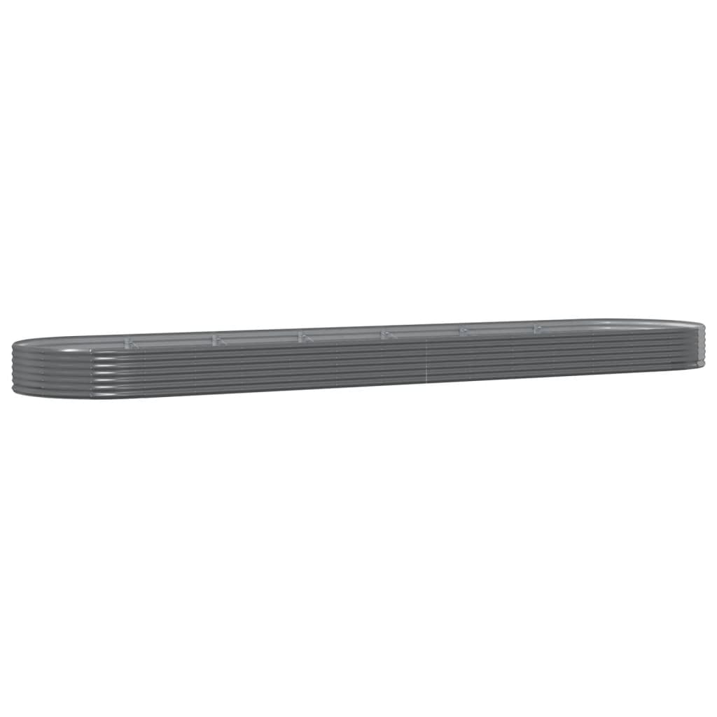 vidaXL Garden Raised Bed Galvanised Steel 600x140x36 cm Grey