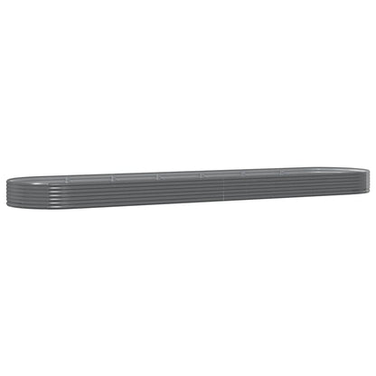 vidaXL Garden Raised Bed Galvanised Steel 600x140x36 cm Grey