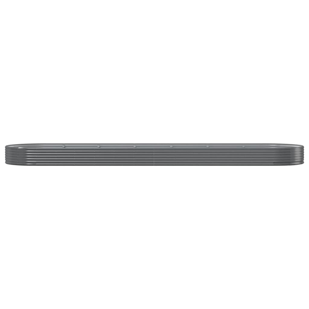 vidaXL Garden Raised Bed Galvanised Steel 600x140x36 cm Grey
