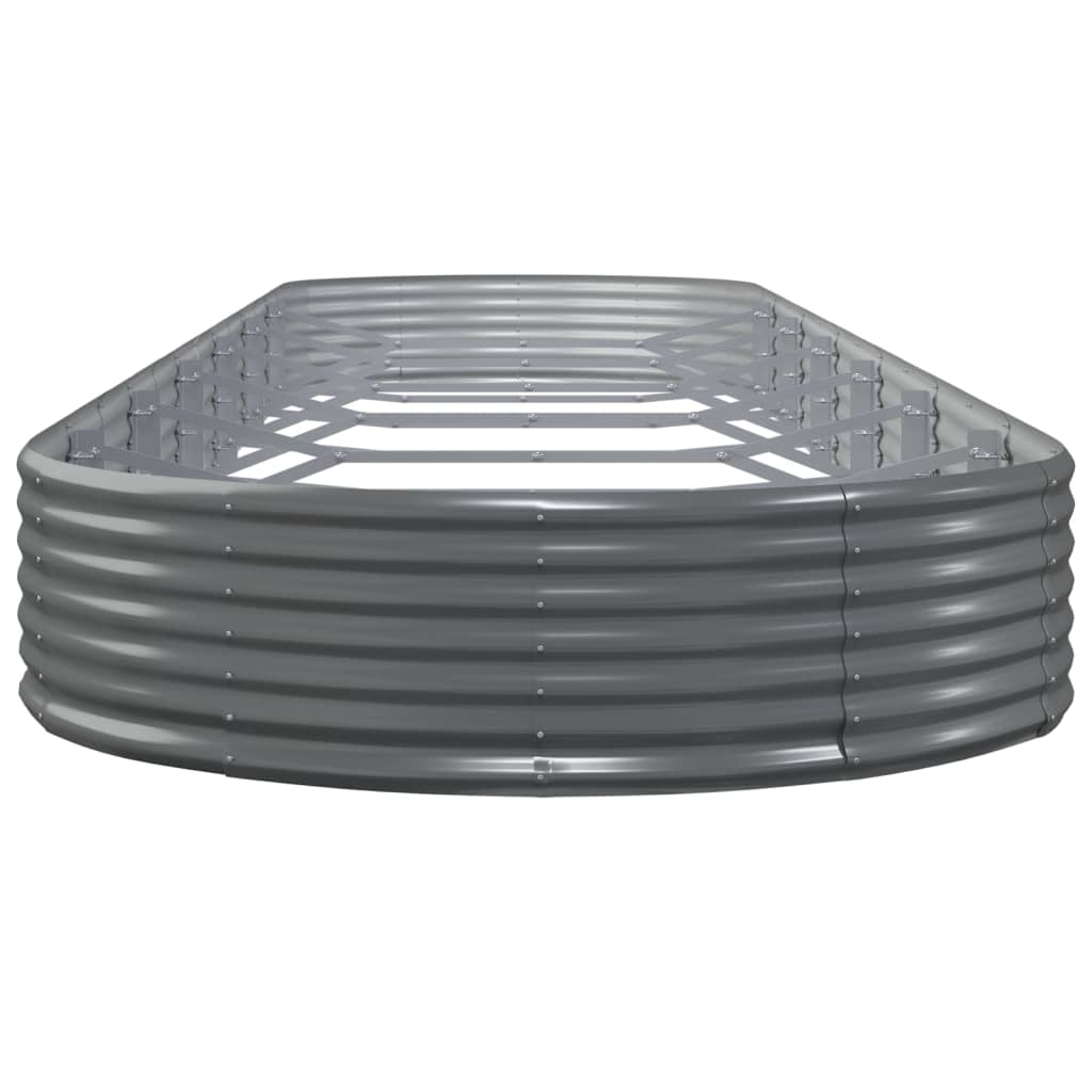 vidaXL Garden Raised Bed Galvanised Steel 600x140x36 cm Grey