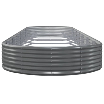 vidaXL Garden Raised Bed Galvanised Steel 600x140x36 cm Grey