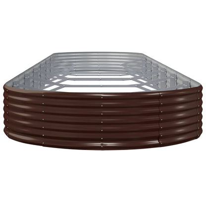 vidaXL Garden Raised Bed Galvanised Steel 600x140x36 cm Brown