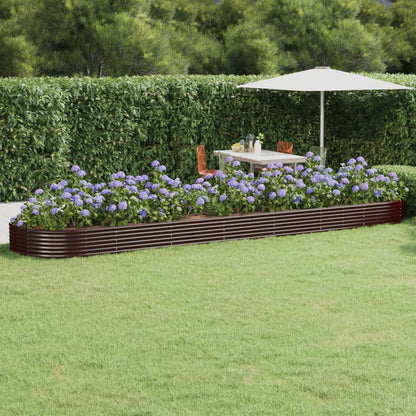 vidaXL Garden Raised Bed Galvanised Steel 600x140x36 cm Brown