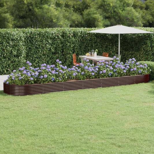 vidaXL Garden Raised Bed Galvanised Steel 600x140x36 cm Brown