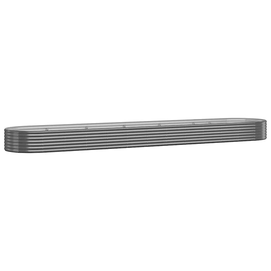 vidaXL Garden Raised Bed Galvanised Steel 600x140x36 cm Anthracite