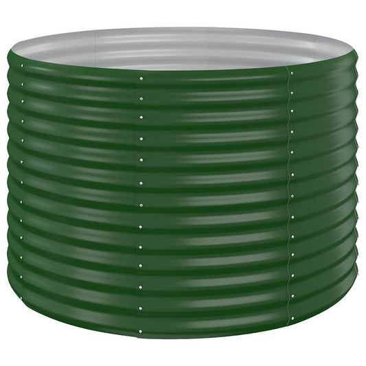 vidaXL Garden Raised Bed Galvanised Steel 100x100x68 cm Green