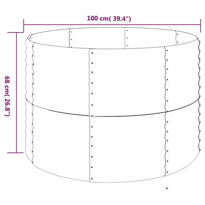 vidaXL Garden Raised Bed Galvanised Steel 100x100x68 cm Green