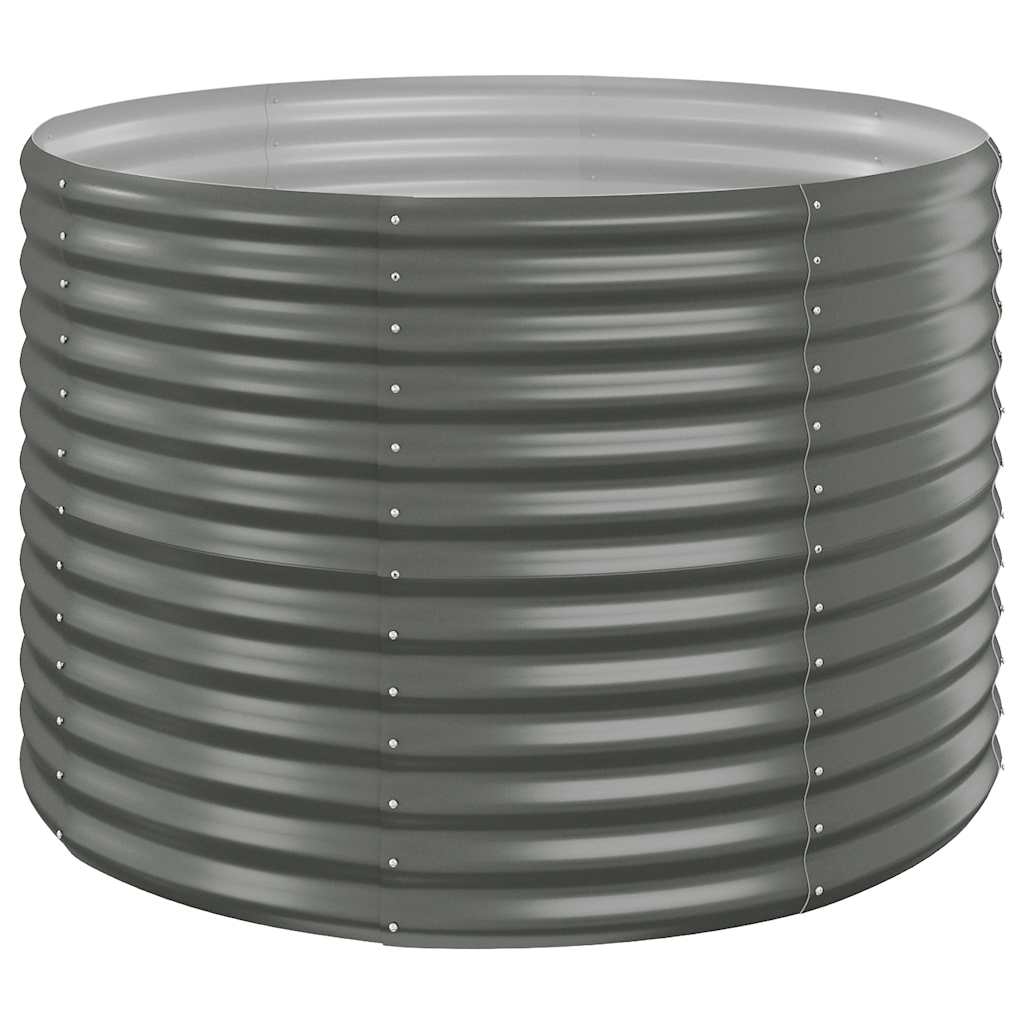 vidaXL Garden Raised Bed Galvanised Steel 100x100x68 cm Grey