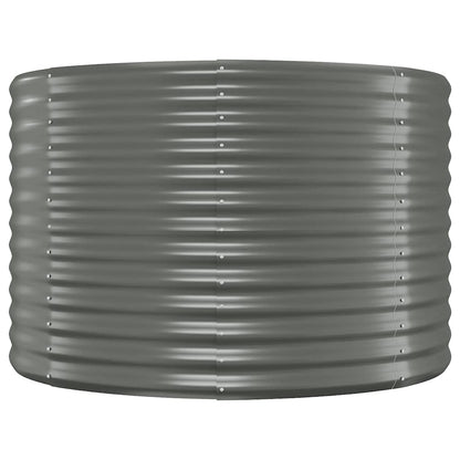 vidaXL Garden Raised Bed Galvanised Steel 100x100x68 cm Grey
