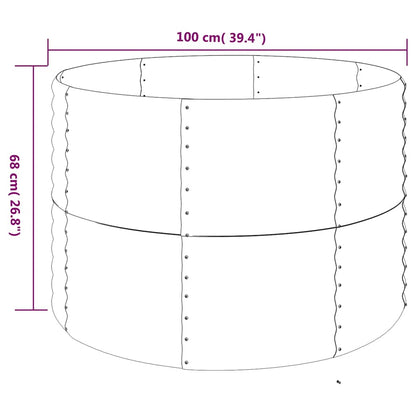 vidaXL Garden Raised Bed Galvanised Steel 100x100x68 cm Brown