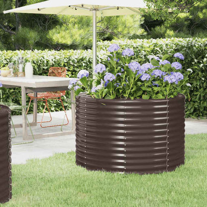 vidaXL Garden Raised Bed Galvanised Steel 100x100x68 cm Brown