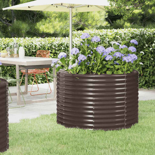 vidaXL Garden Raised Bed Galvanised Steel 100x100x68 cm Brown