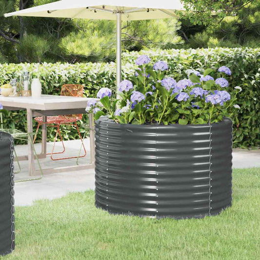 vidaXL Garden Raised Bed Galvanised Steel 100x100x68 cm Anthracite