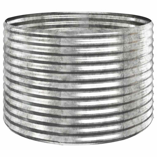 vidaXL Garden Raised Bed Galvanised Steel 100x100x68 cm Silver