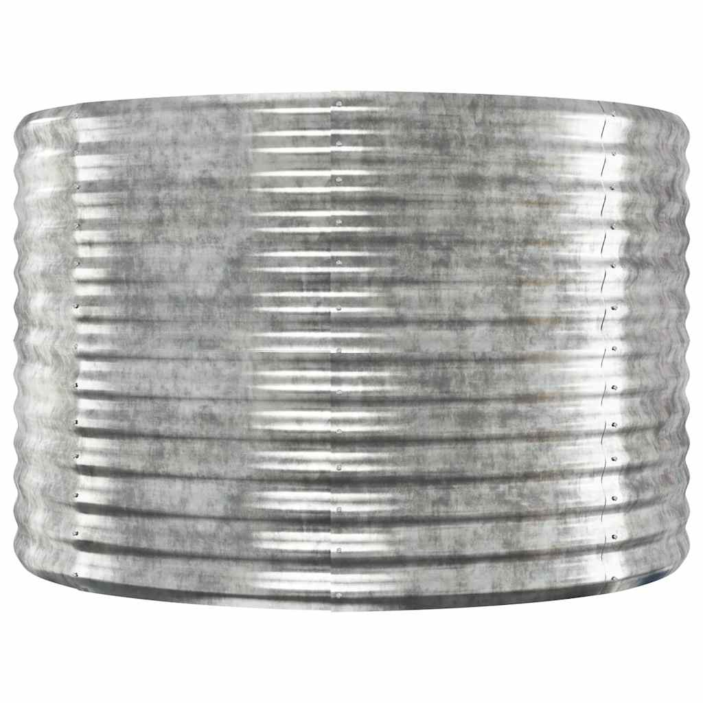vidaXL Garden Raised Bed Galvanised Steel 100x100x68 cm Silver