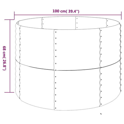vidaXL Garden Raised Bed Galvanised Steel 100x100x68 cm Silver