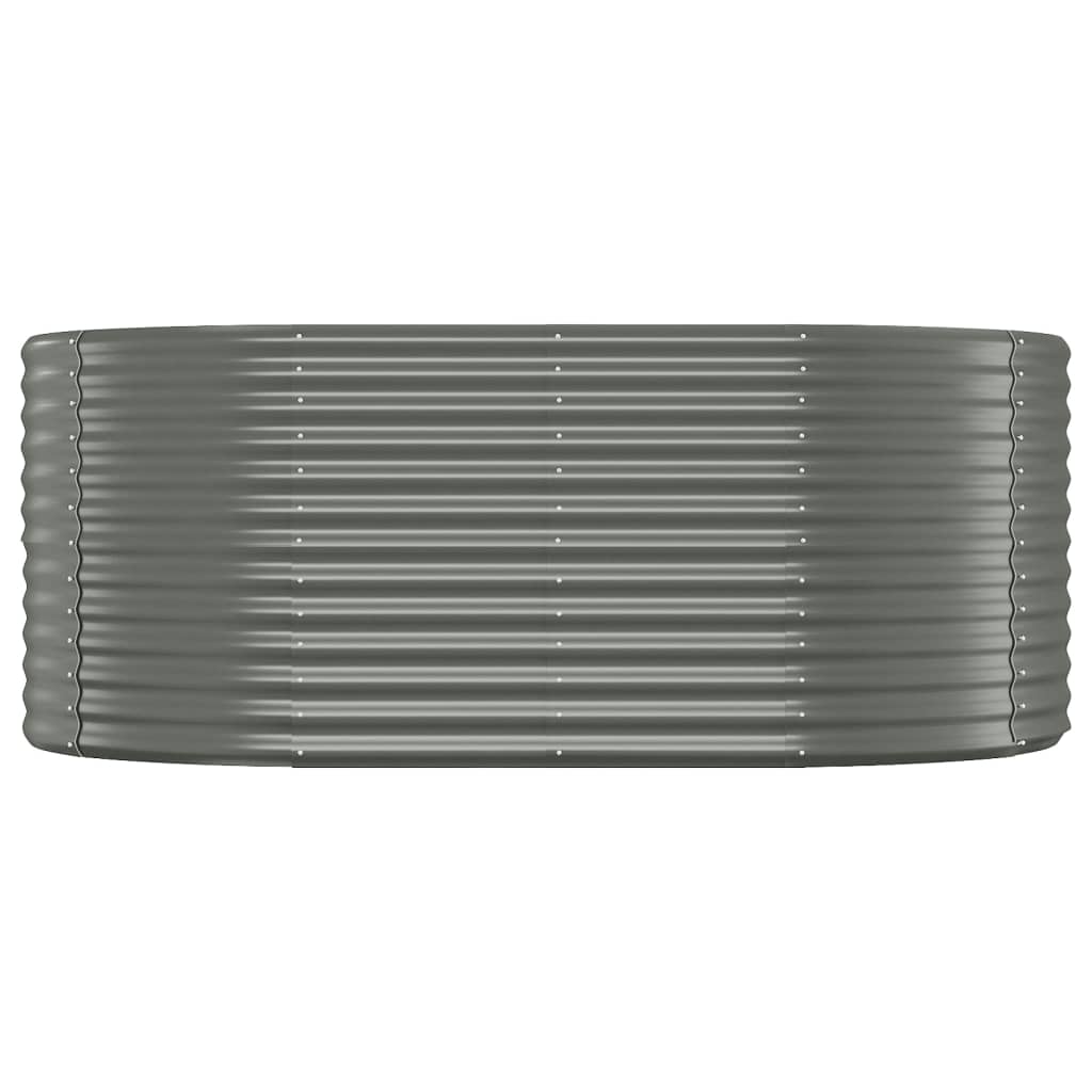 vidaXL Garden Raised Bed | Grey | Powder-coated steel | Large | Durable