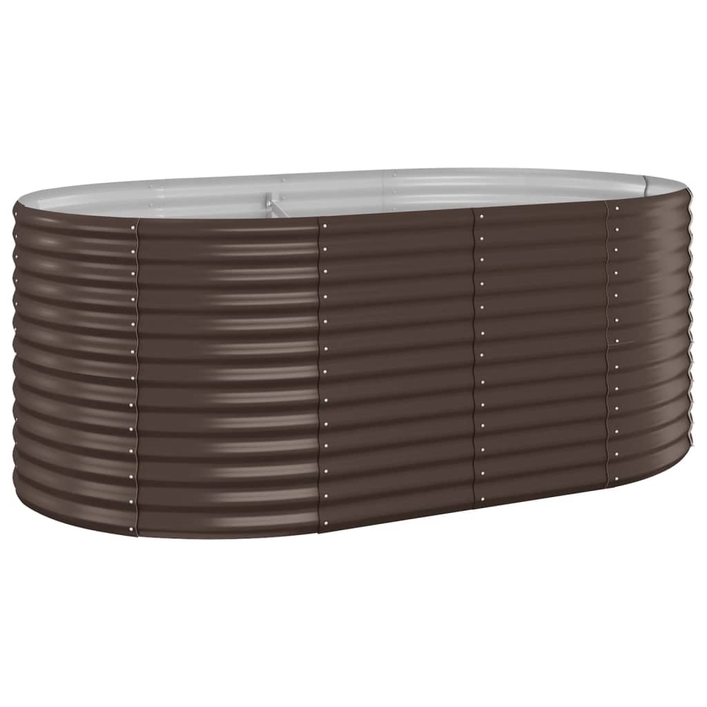 vidaXL Garden Raised Bed Powder-coated Steel 175x100x68 cm Brown