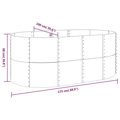 vidaXL Garden Raised Bed Powder-coated Steel 175x100x68 cm Brown