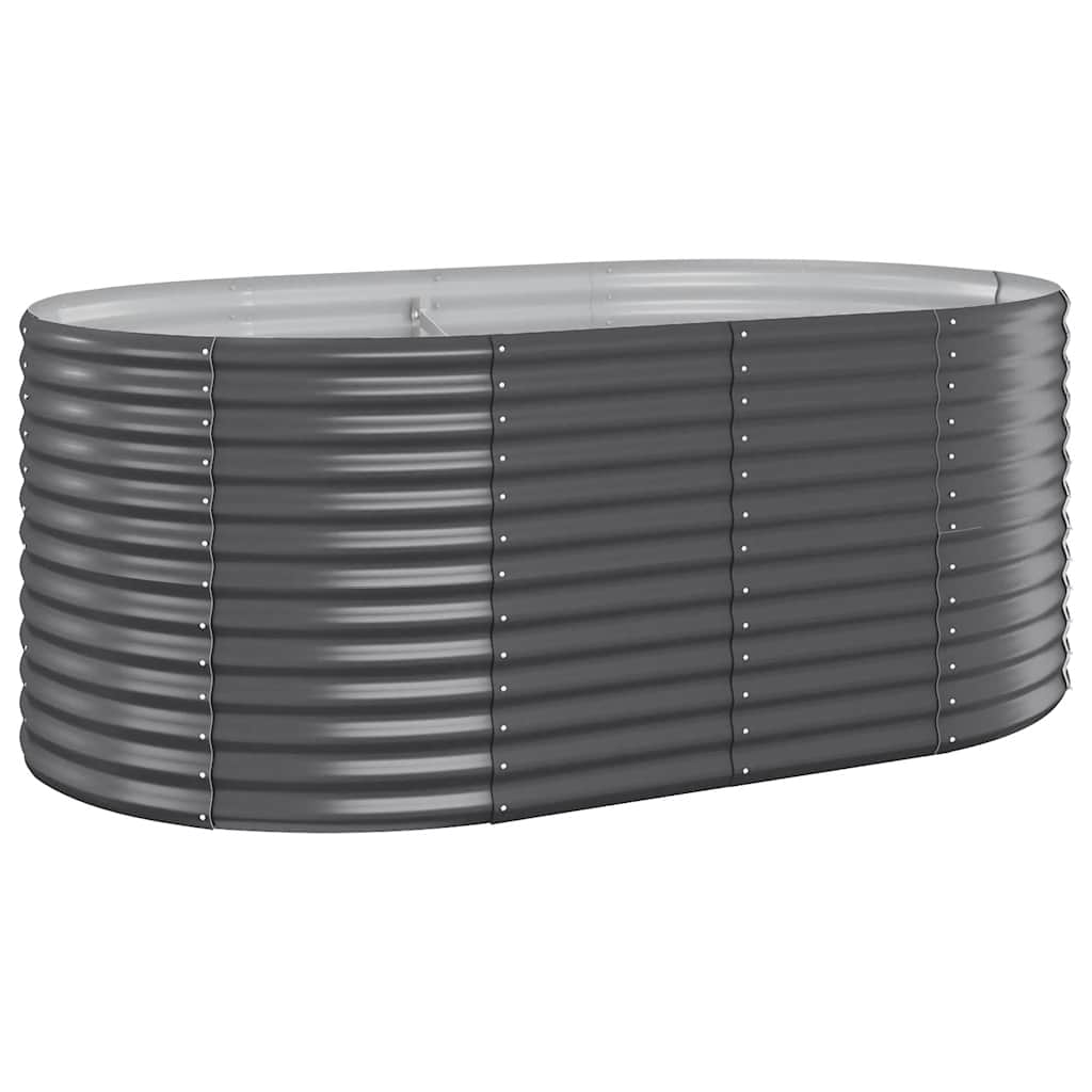 vidaXL Garden Raised Bed | Anthracite | Powder-coated steel | Large