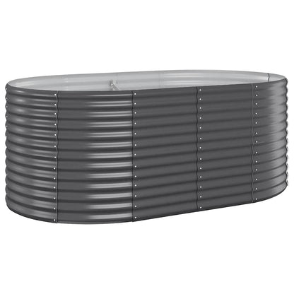 vidaXL Garden Raised Bed | Anthracite | Powder-coated steel | Large