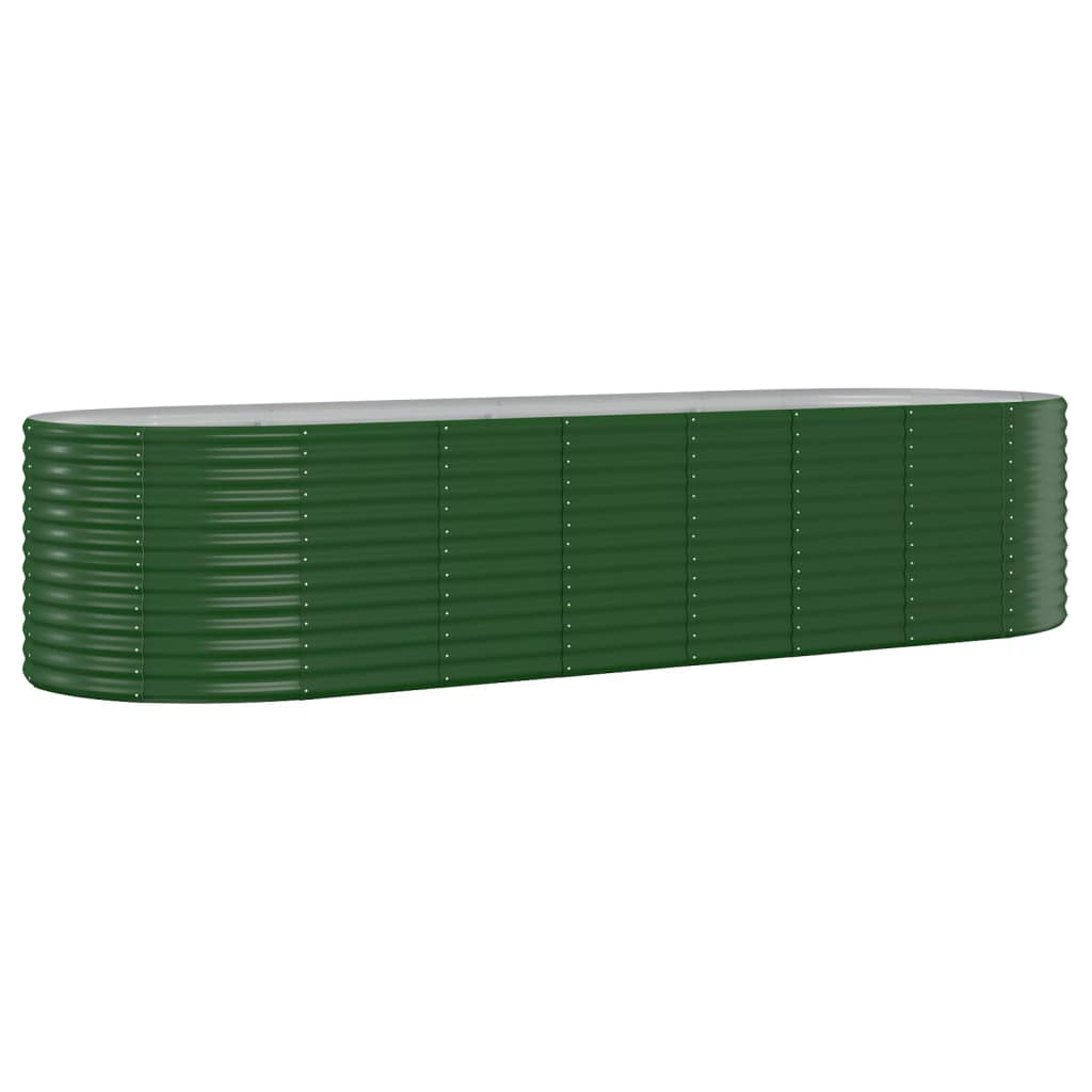 vidaXL Garden Raised Bed | Green | Powder-coated steel | Large