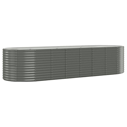 vidaXL Garden Raised Bed | Grey | Powder-coated steel | Large | Planters