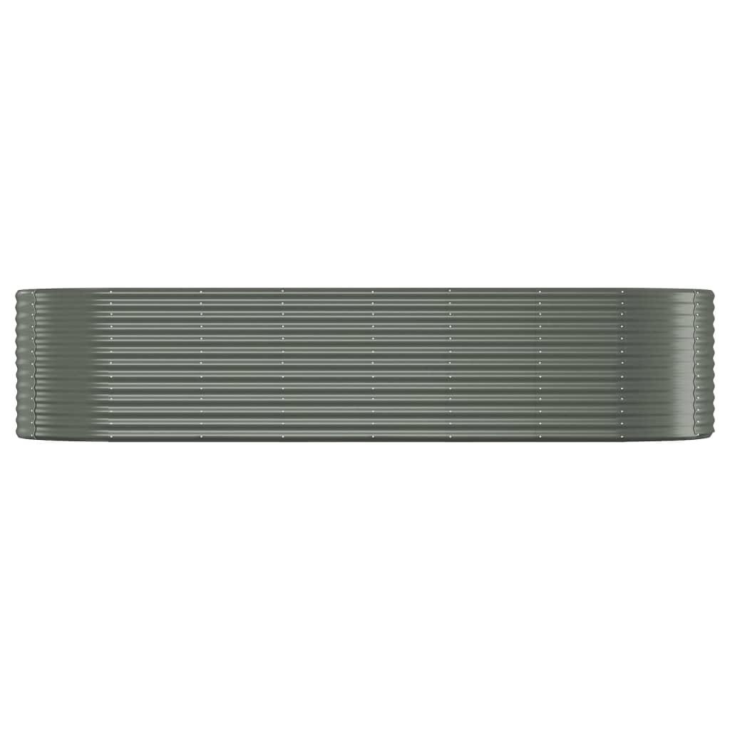 vidaXL Garden Raised Bed | Grey | Powder-coated steel | Large | Planters