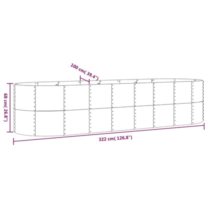 vidaXL Garden Raised Bed | Grey | Powder-coated steel | Large | Planters