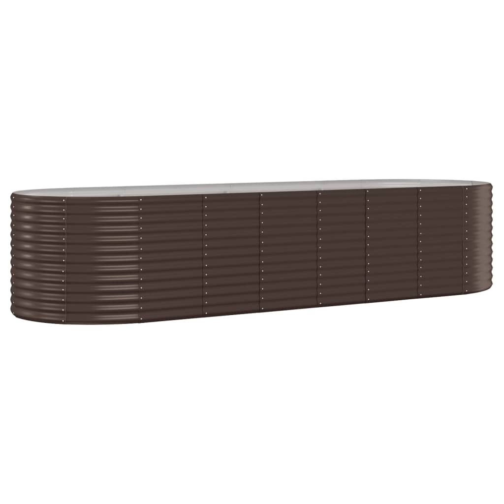 vidaXL Garden Raised Bed | Brown | Powder-coated steel | 322 x 100 x 68 cm