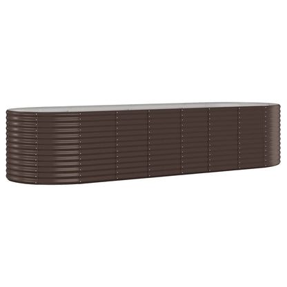 vidaXL Garden Raised Bed | Brown | Powder-coated steel | 322 x 100 x 68 cm