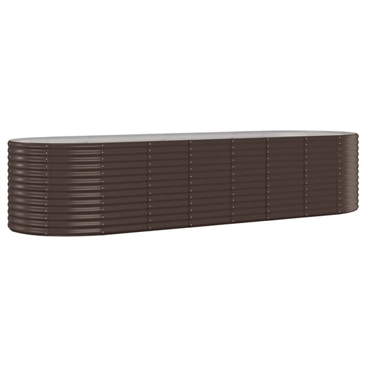 vidaXL Garden Raised Bed | Brown | Powder-coated steel | 322 x 100 x 68 cm