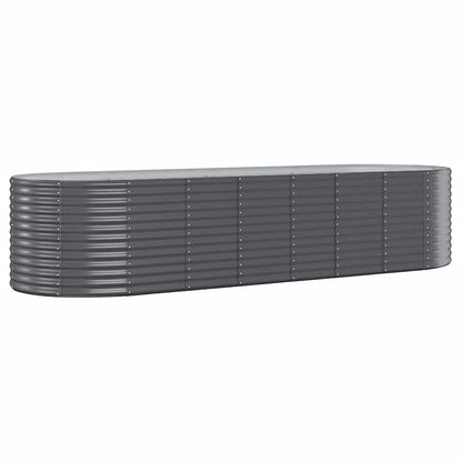 vidaXL Garden Raised Bed | Anthracite | Powder-coated steel | Large |  Durable