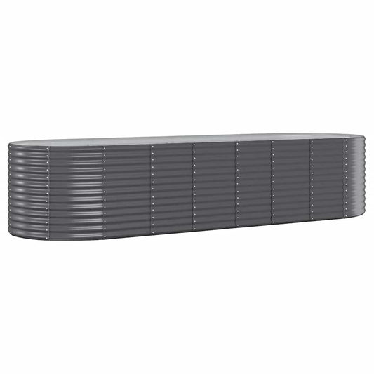 vidaXL Garden Raised Bed | Anthracite | Powder-coated steel | Large |  Durable