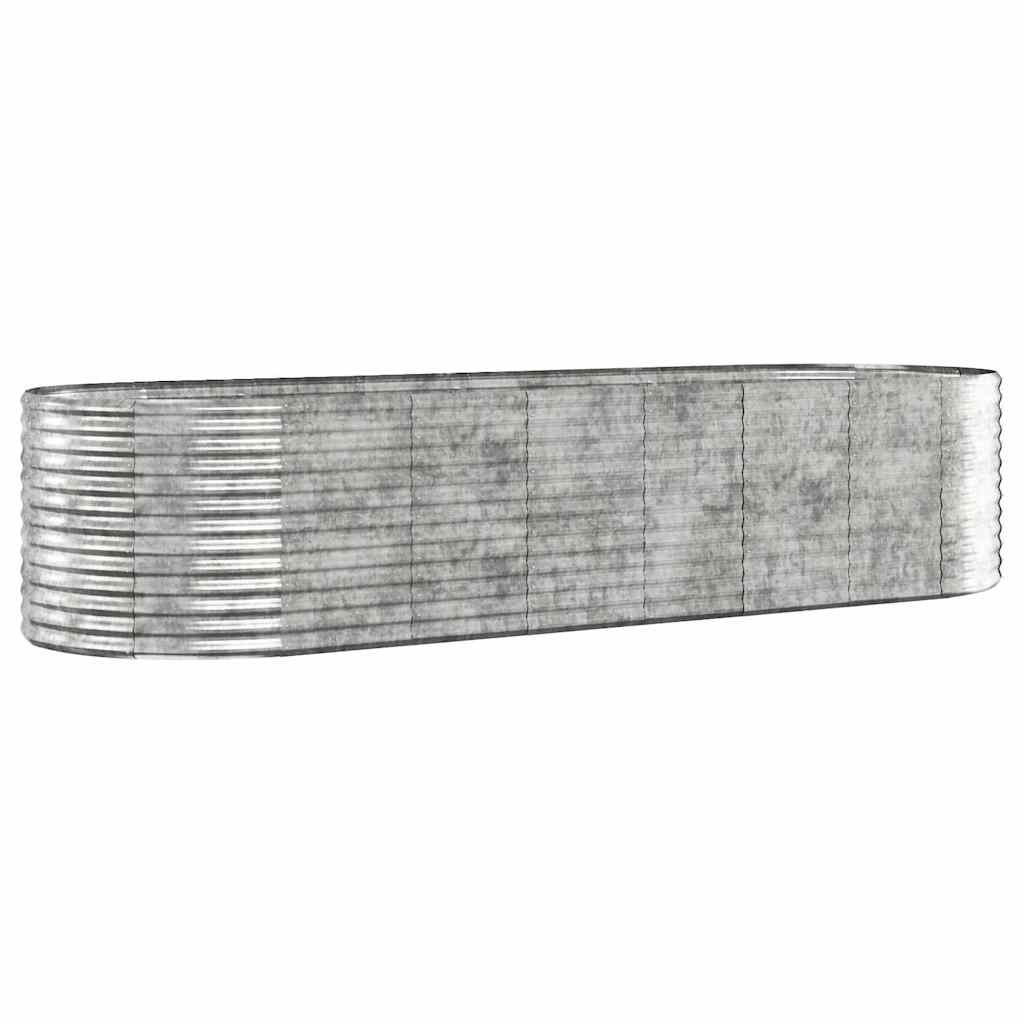 vidaXL Garden Raised Bed Galvanised Steel 322x100x68 cm Silver
