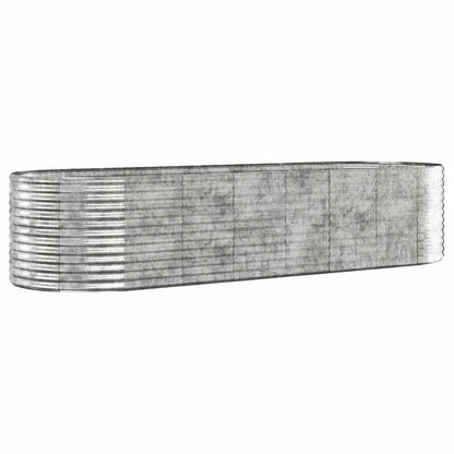 vidaXL Garden Raised Bed Galvanised Steel 322x100x68 cm Silver