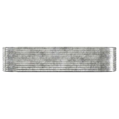 vidaXL Garden Raised Bed Galvanised Steel 322x100x68 cm Silver