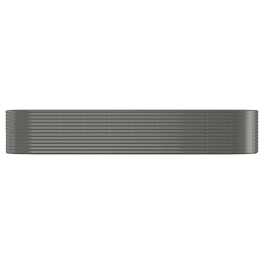 vidaXL Garden Raised Bed Galvanised Steel 396x100x68 cm Grey